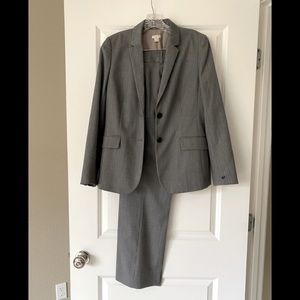 J. Crew grey two piece suit, almost new, size 8